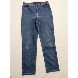 Gloria Vanderbilt Straight Jeans Womens 8 Blue Med Wash High Rise Stretch 30x30